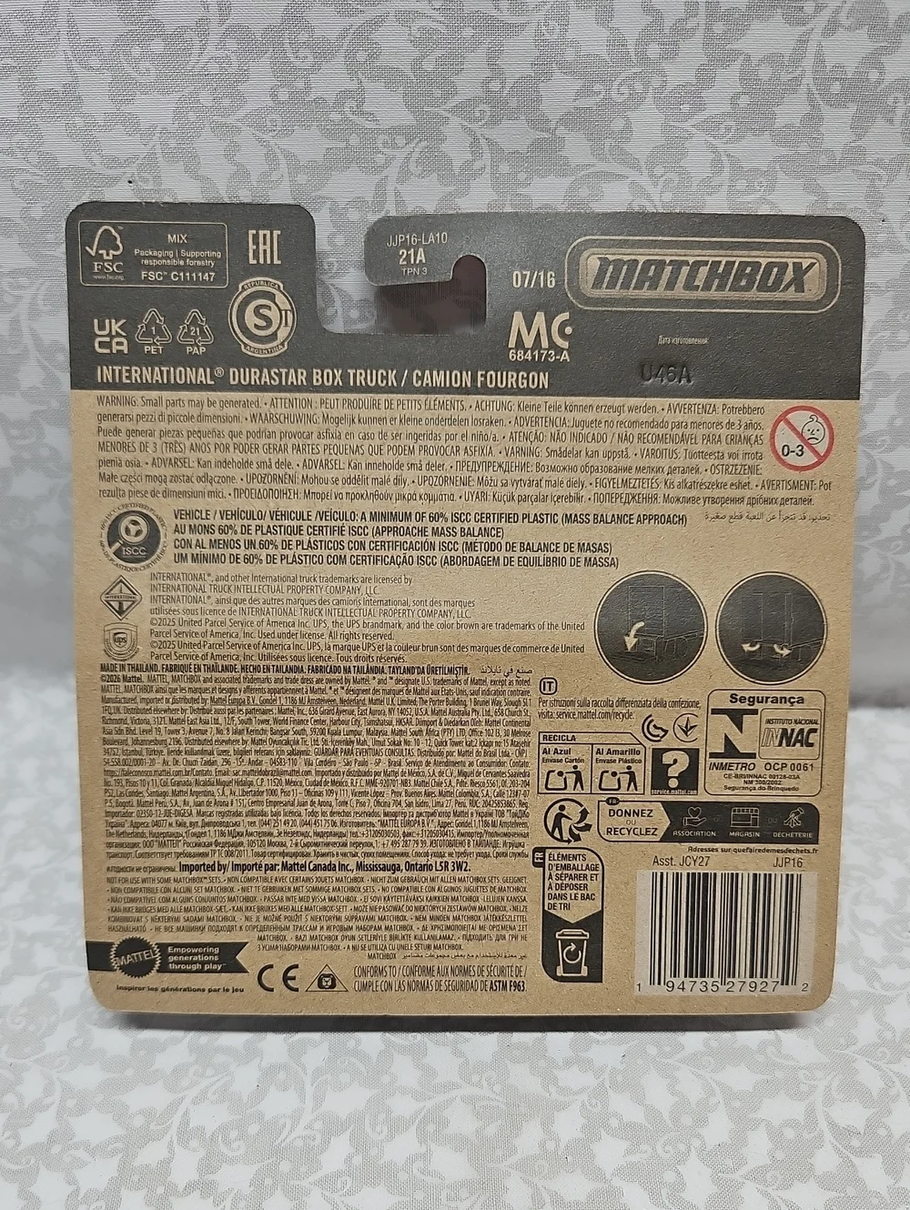 Matchbox UPS Worldwide Services Working Rigs International Durastar Box Truck